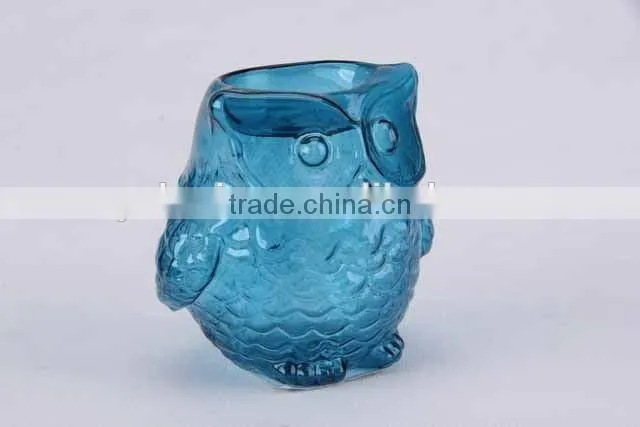 Home decor/Owl shaped glass candle holder