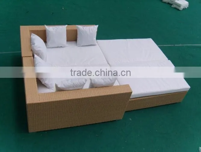 double rattan sofa bed outdoor rattan furniture