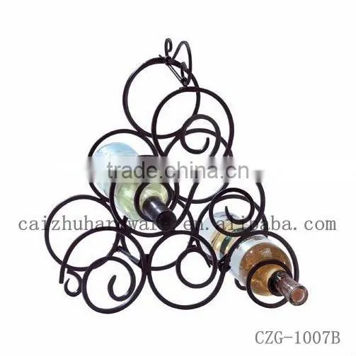 Black Scroll metal Wine floating wine rack
