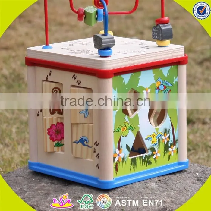 2017 New design wooden beads game cube wooden beads game mini wooden beads game W11B132
