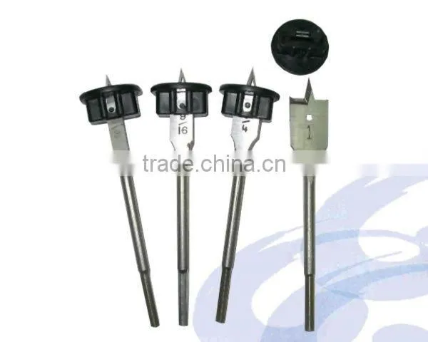 4PC Set High Quality High Carbon Steel Wood Spade Drill Bit Flat Wood Drill Bit with Hex Shank & Stopper