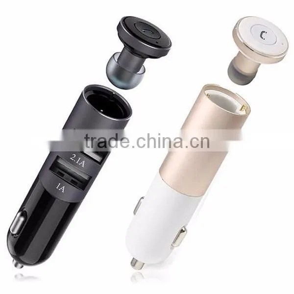 REMAX RB-T11C Dual USB 2.1A+1A Mini Wireless Bluetooth 4.0 Headset Earphone