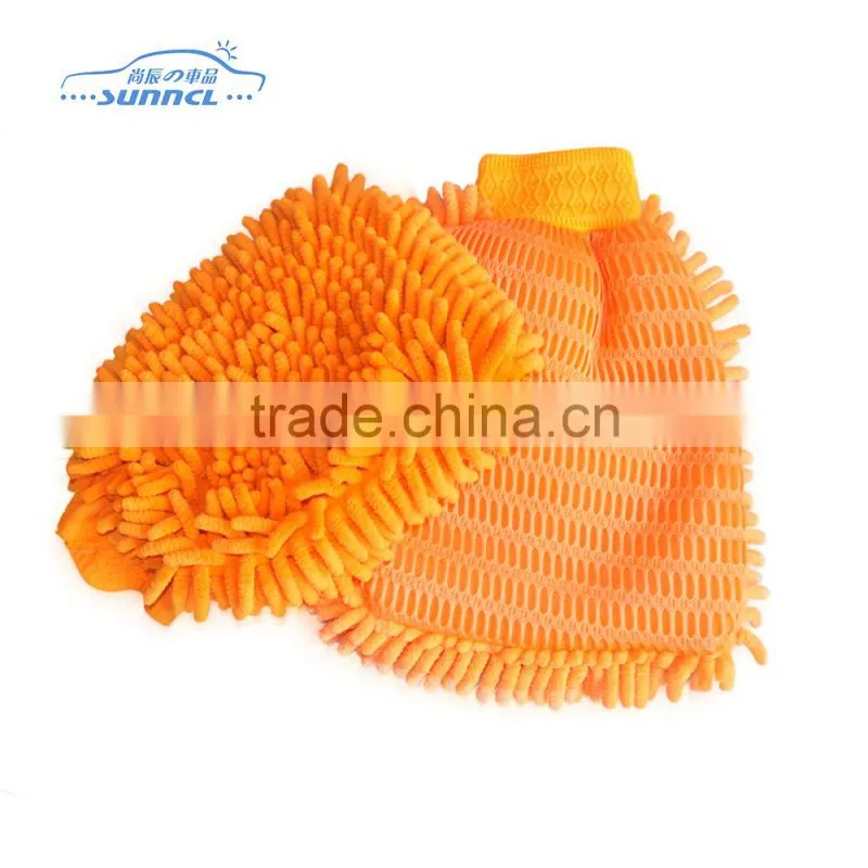 Microfiber Car Cleaning Glove with Fiber Terry Cloth