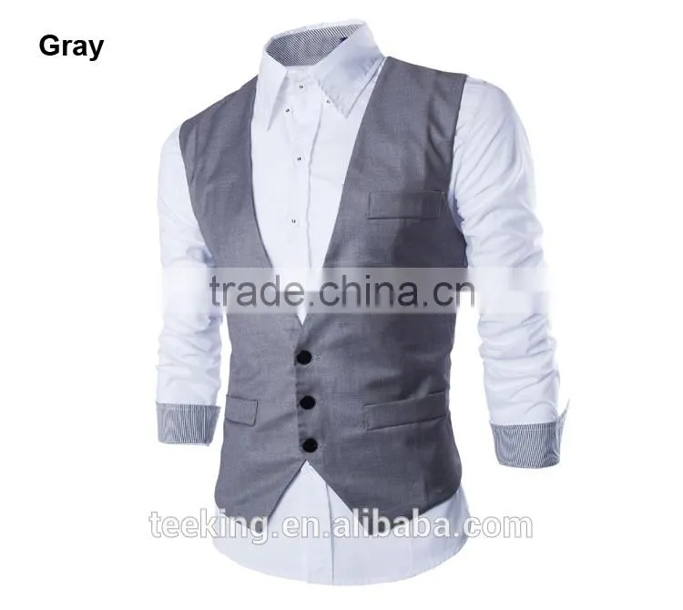 Korean slim single-breasted vest black suit vest waistcoat