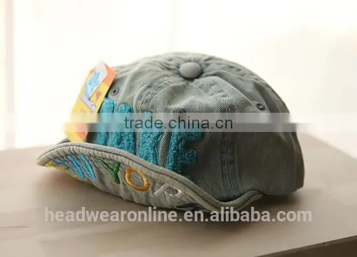 Custom New Casquette TAKE Applique/ Embroidery Distressed Turned-up Brim Caps of children