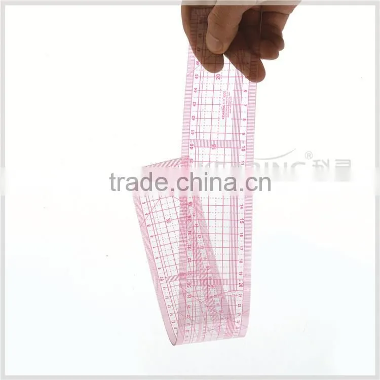 Kearing High Quality Metric Fashion Design Rulers 50m length 1.2 mm thickness flexible plastic Pattern Making Ruler # 8003