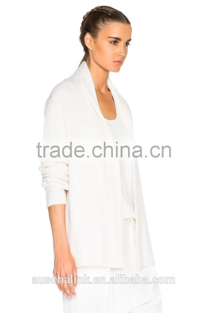 women 100% cashmere no button fancy cardigan sweater