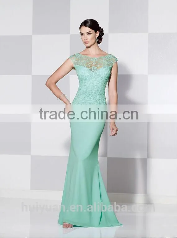 2015 newest good quality high neck short sleeve lace dress