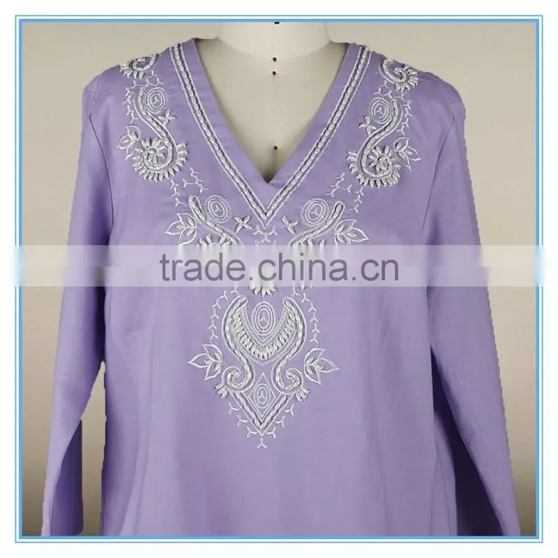 Fashion Cutting Plus Size Women Clothing Cotton Sarees Blouse Designs