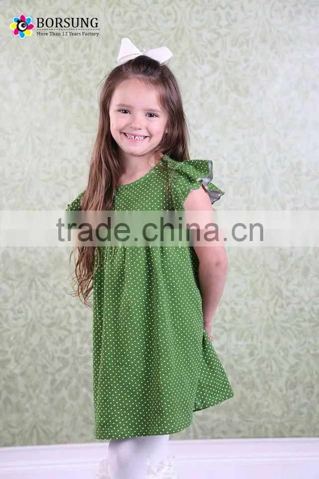 dress set of sleeveless Solid color dress with ruffle pant kids clothing