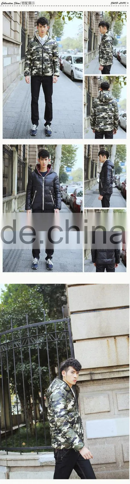 2015 Portable Camouflage Men's Cotton Jacket With Hoody