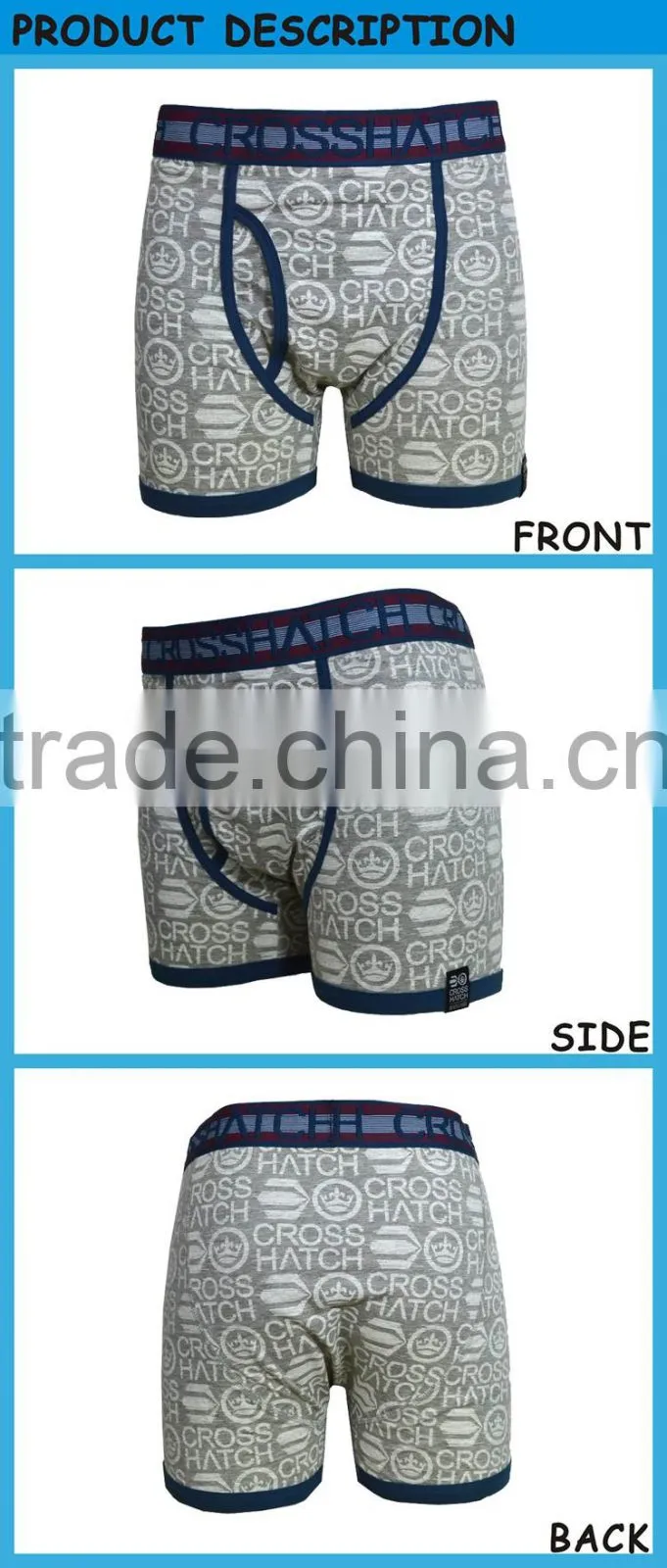 Newest Arrival Modal Sublimation Printed Mature Men Underwear Boxer