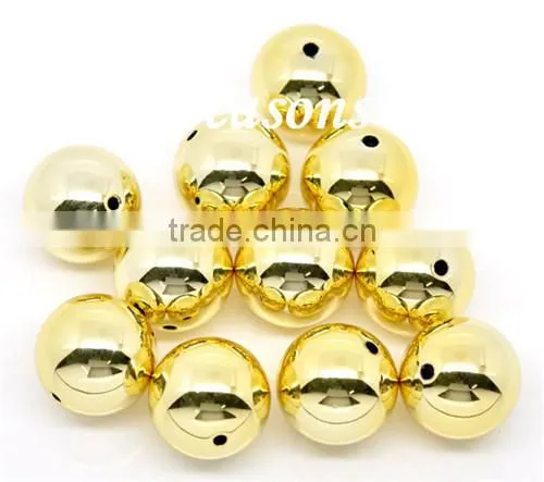 Gold Plated Acrylic Round Christmas Beads 20mm