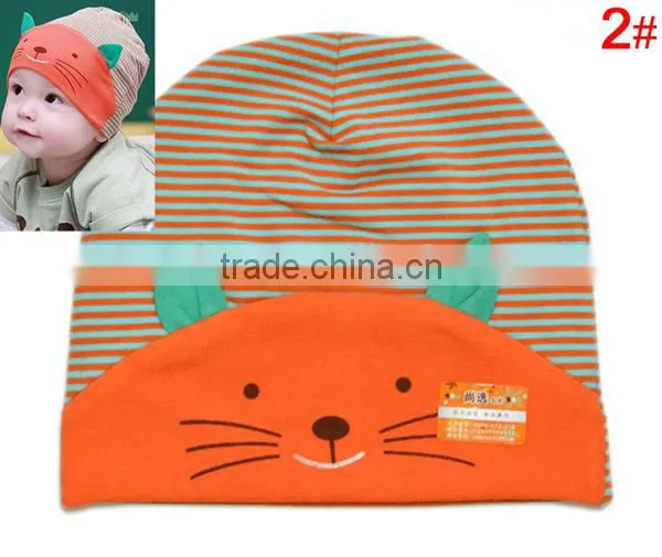 cute cartoon cat 100%cotton baby children hat