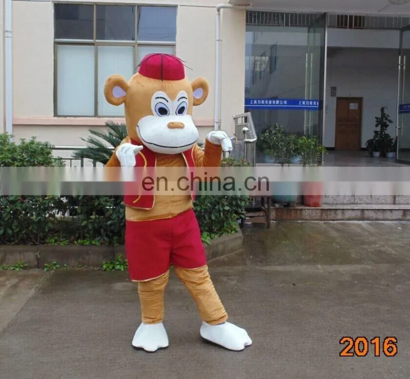 2016 newest "waiter" monkey mascot costume for Spring Festival