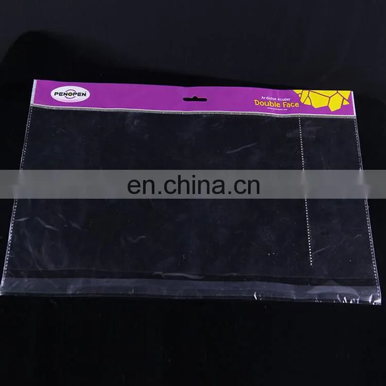 Custom design moisture proof opp packing plastic bag/opp poly bag with clear window and header