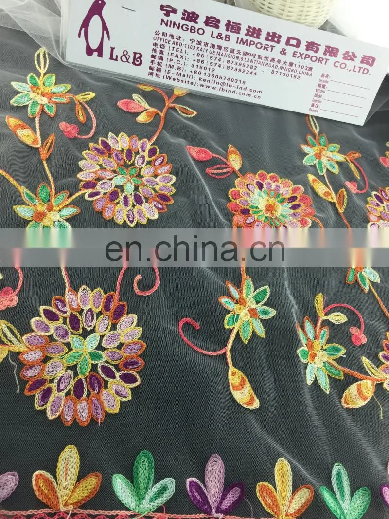 wholesale embroidry lace fabric textile lace factory