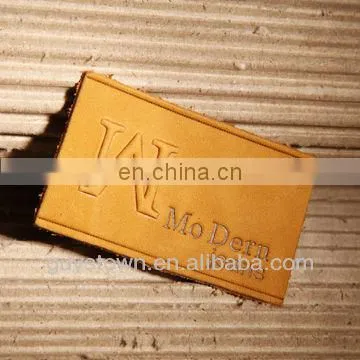 custom emboss jeans brand name logo leather patch tag
