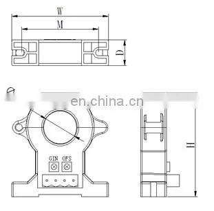 open-loop max dc input 1500A AHKC-EKCA split core hall effect current transducer