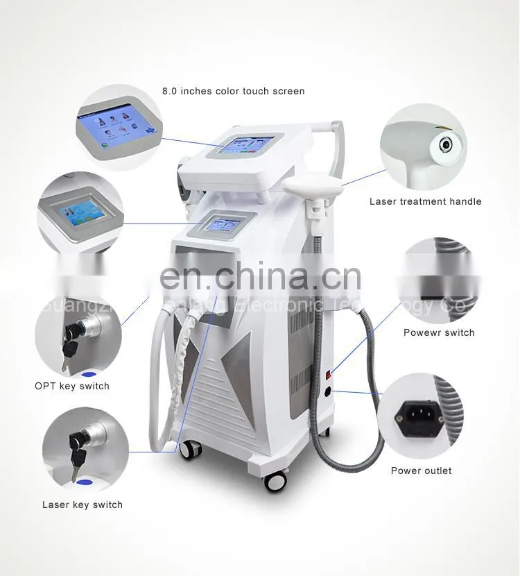 3 IN 1 IPL LASER RF hair removal skin rejuvenation beauty salon equipment with CE
