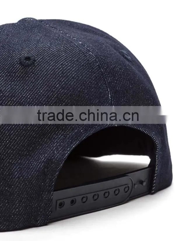 High Quality Plain Denim Snapback Hat Blank Jean Snapback Cap