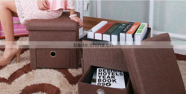 Storage Trunk Collapsable Footstool with Storage