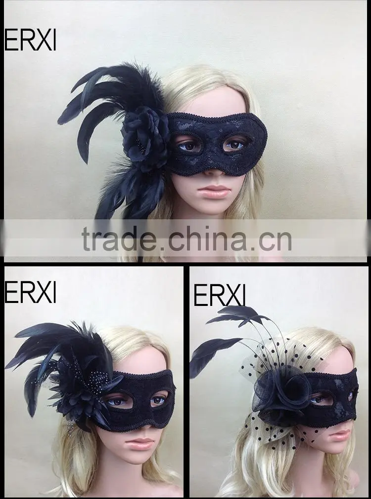 Wholesale Alibaba Masquerade Party Mask With Feather