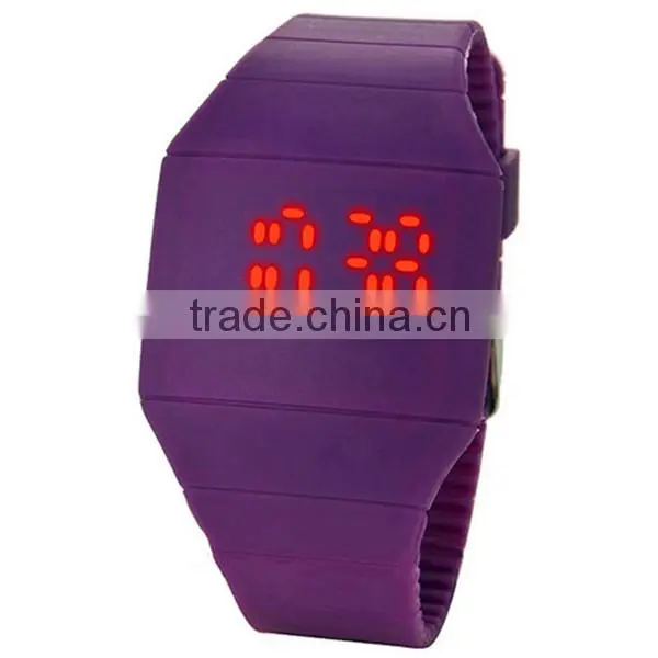 Silicon watch waterproof popular mens led digital watches