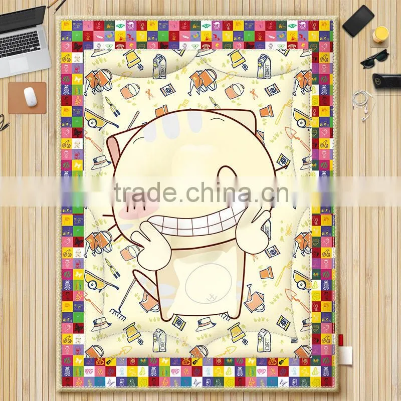 2015 hot selling wholesale printed down filling 3d cartoon kids cotton quilts