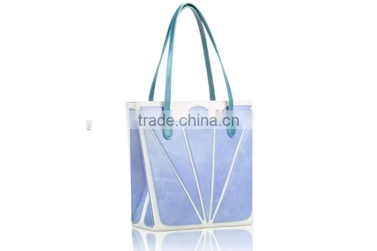 Oringal Designer New Brand Genuine Real Cow Leather mix Cavans Butterfly Single Shoulder Bags Handles Handbag for Women
