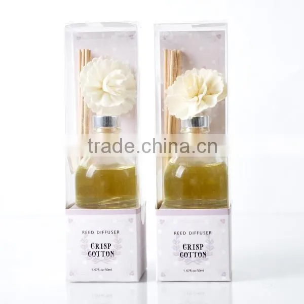 50ml Home fragrance Aroma Reed Diffuser with glass bottle and sola flower SA-1282