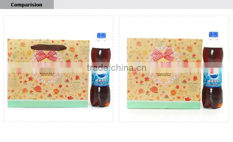 khaki lace love pattern custom paper shopping bag