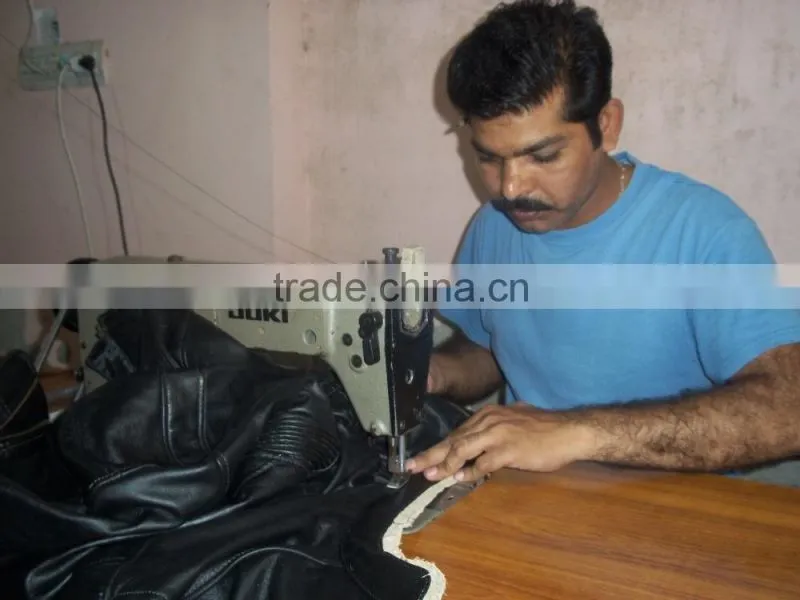 man leather jacket made of black genuine sheep skins