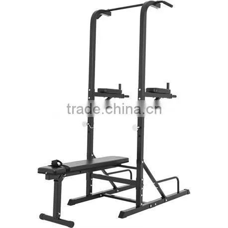 Multi Power Tower with Exercise Bench Pull Up Dip Station Home Use
