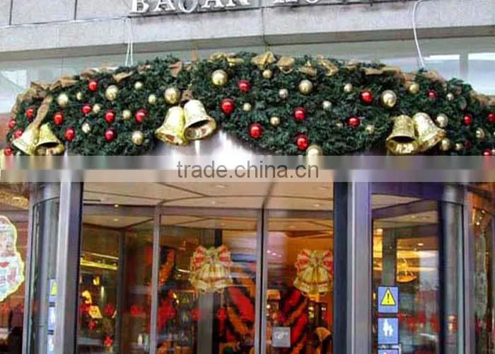 Hotal christmas PVC plants & balls scene front door decor