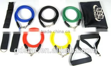 11pcs Latex Resistance Bands Tubes GYM Exercise Set fitness for Yoga ABS