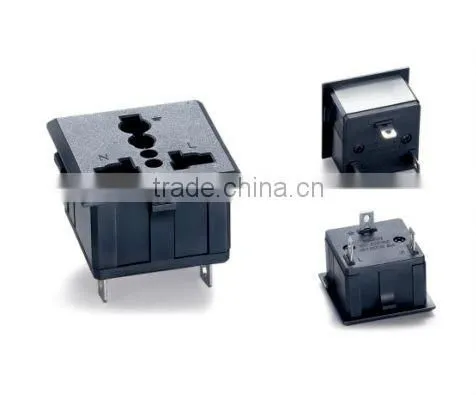 1 gang 3 pin 250V ac power socket female in protection