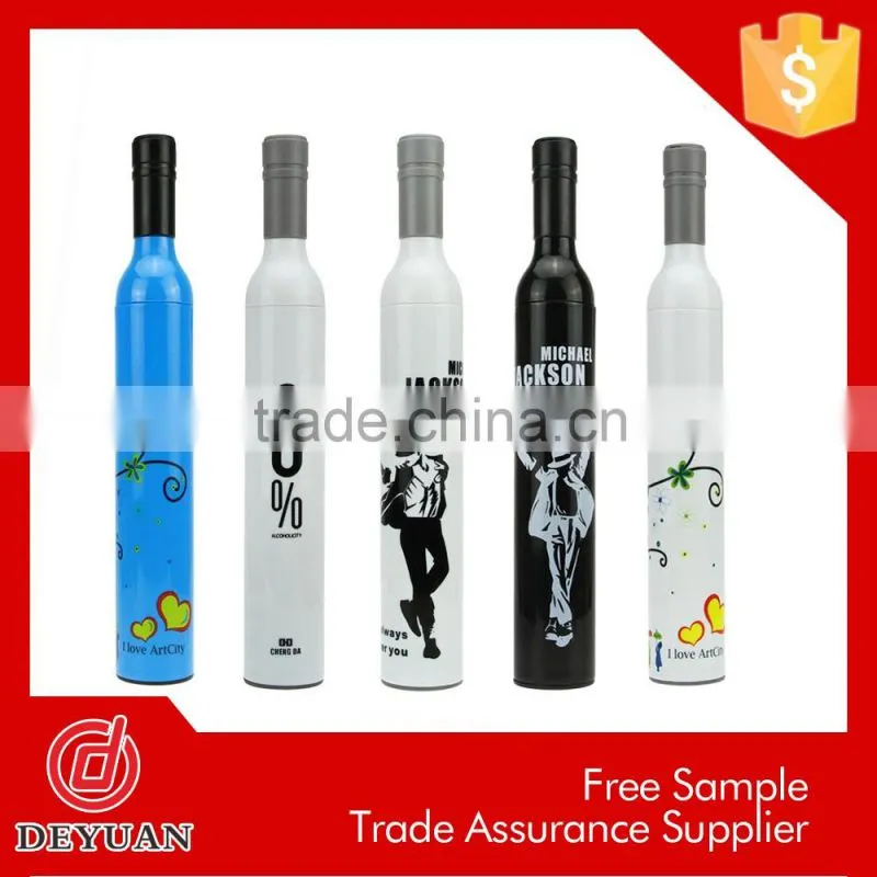 new invention 3 fold wine shape high quality bottle umbrella