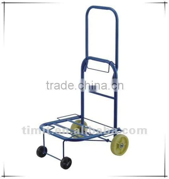 Simple Design Practical Iron 4 Wheels Foldable Blue Shopping Trolley Cart