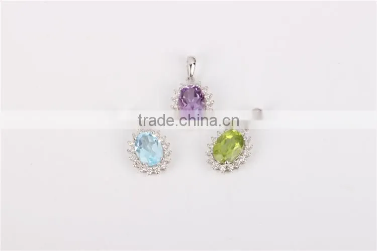 Luxurious American 18k white gold diamond jewelry fashion Necklace