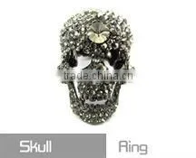 Imitation Green Gemstone Rings Fashion Alloy Rhinestone Ring