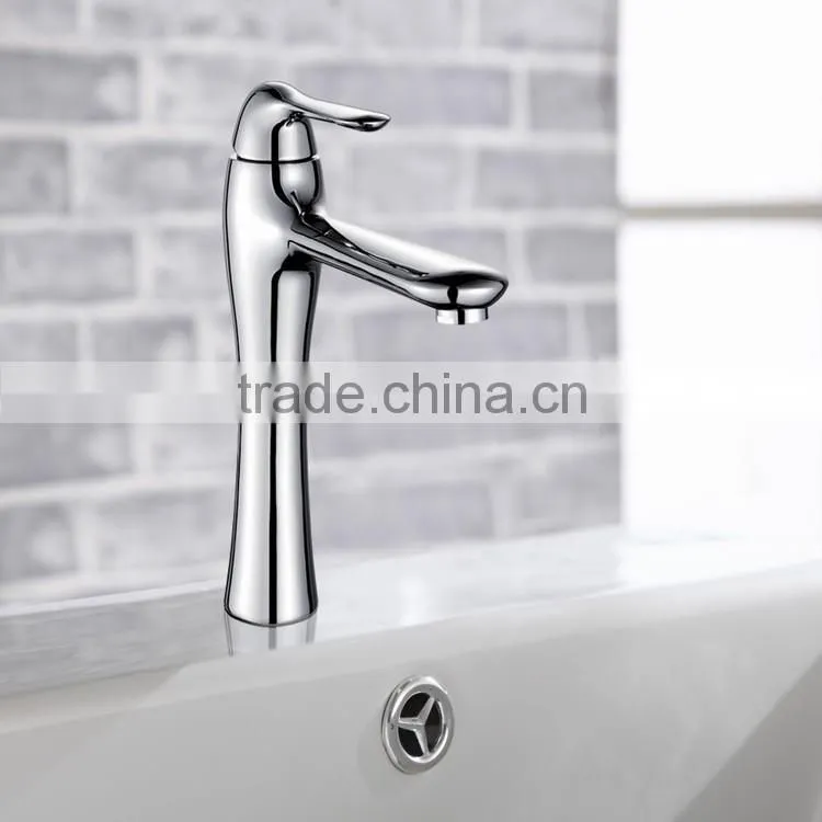 Long Neck Solid Brass Hot and Cold Waterfall Basin Taps BNF017H