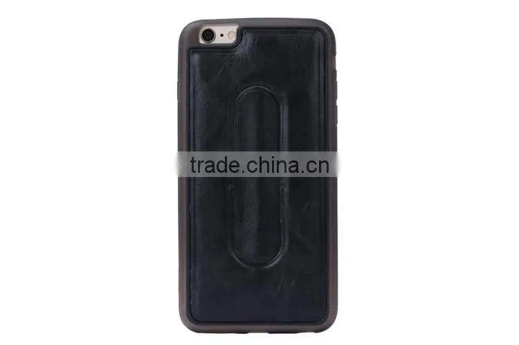 Manufacturer Wholesale PU leather cell phone case for iPhone 6/6s,protective card holder case with shrapnel