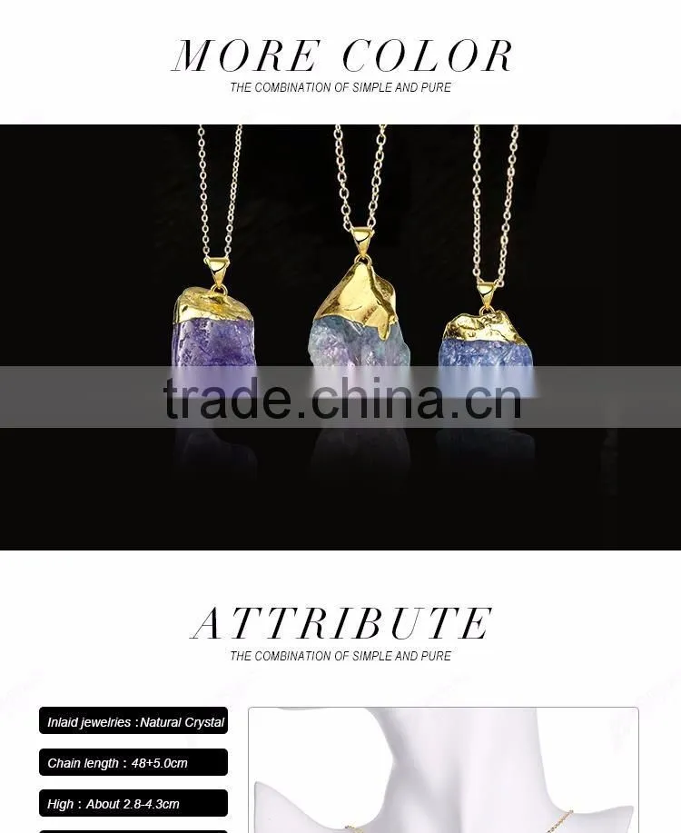 Fashion single stone pendant necklace women, Beautiful one stone pendant