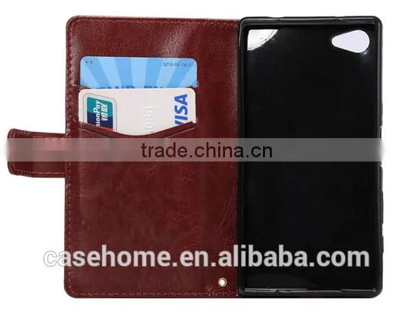 For Sony Xperia Z5 PU Leather Magnetic Flip Case Skin Cover