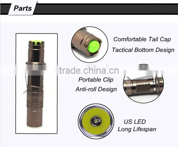 (1500363) XML T6 Portable Handy EDC LED High Quality Chip Flash Light