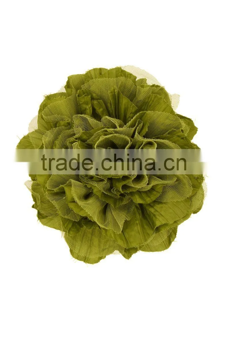 Crinkled Fabric Flower Fascinator Hair Clip/Barrettes