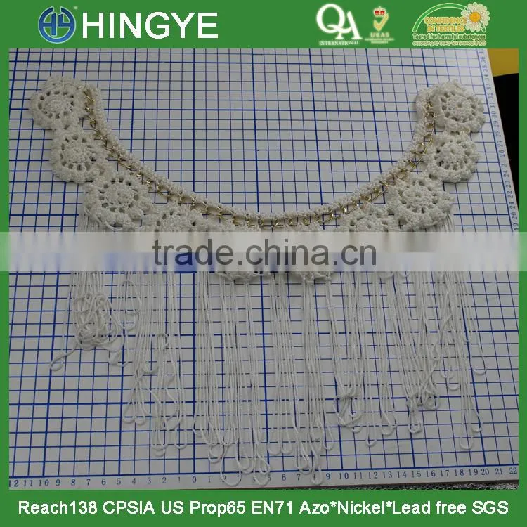 New arrival fashion knit collar with tassel fringe for garment decoration M106