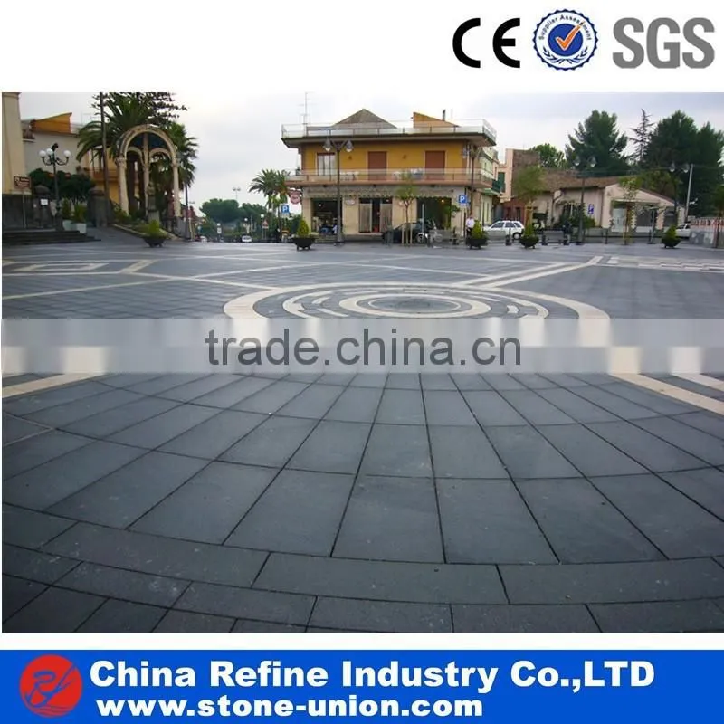 Honed hainan grey basalt outdoor flooring tiles