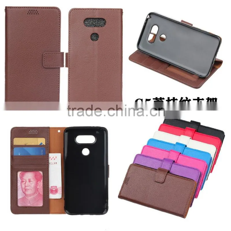 MMT Litchi Grain wallet leather flip case for LG G5 photo frame holder leather case with card slot for LG G5